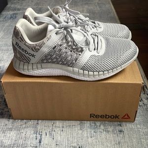 NWT Reebok Zebra Print Run Hazard- gray/white. women’s size 7.5 & 8
